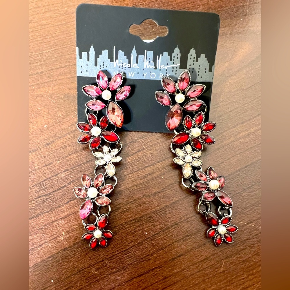 Nicole Miller New York Dangle Flower Earrings